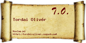 Tordai Olivér névjegykártya